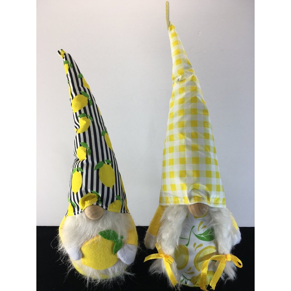 Lemon Gnomme Plush Kitchen Home Decor Weighted Sitter 15” & 14” Tall